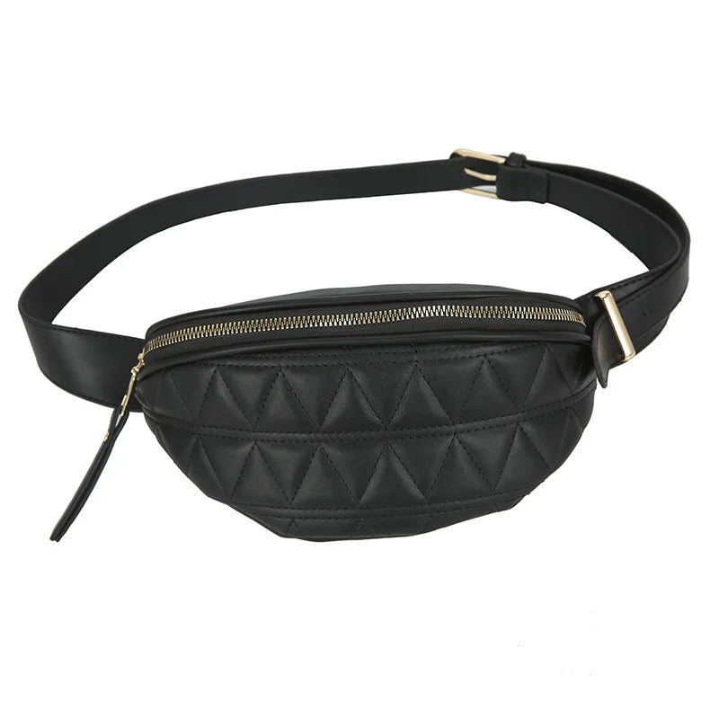Plaid PU Leather Crossbody Chest Bag