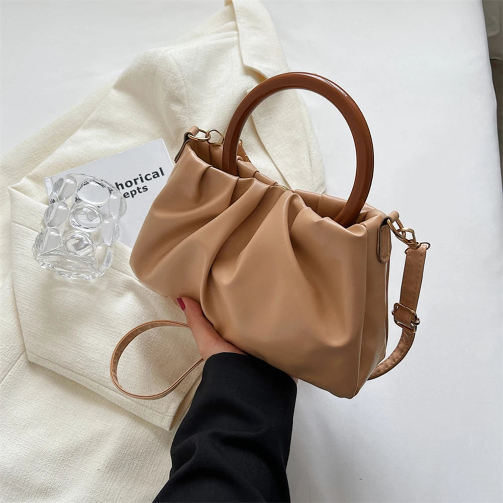 Pleated Cloud HandBag Shoulder Crossbody Bag Retro Handle Messenger