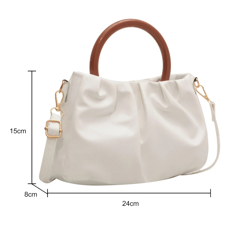 Pleated Cloud HandBag Shoulder Crossbody Bag Retro Handle Messenger