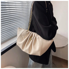Pleated PU Leather Women's Handbag Shoulder Bags