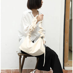 Pleated Armpit Shoulder Bag Soft PU Leather Handbag