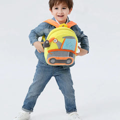 Plush Backpack Engineering Cars Kids School Bag