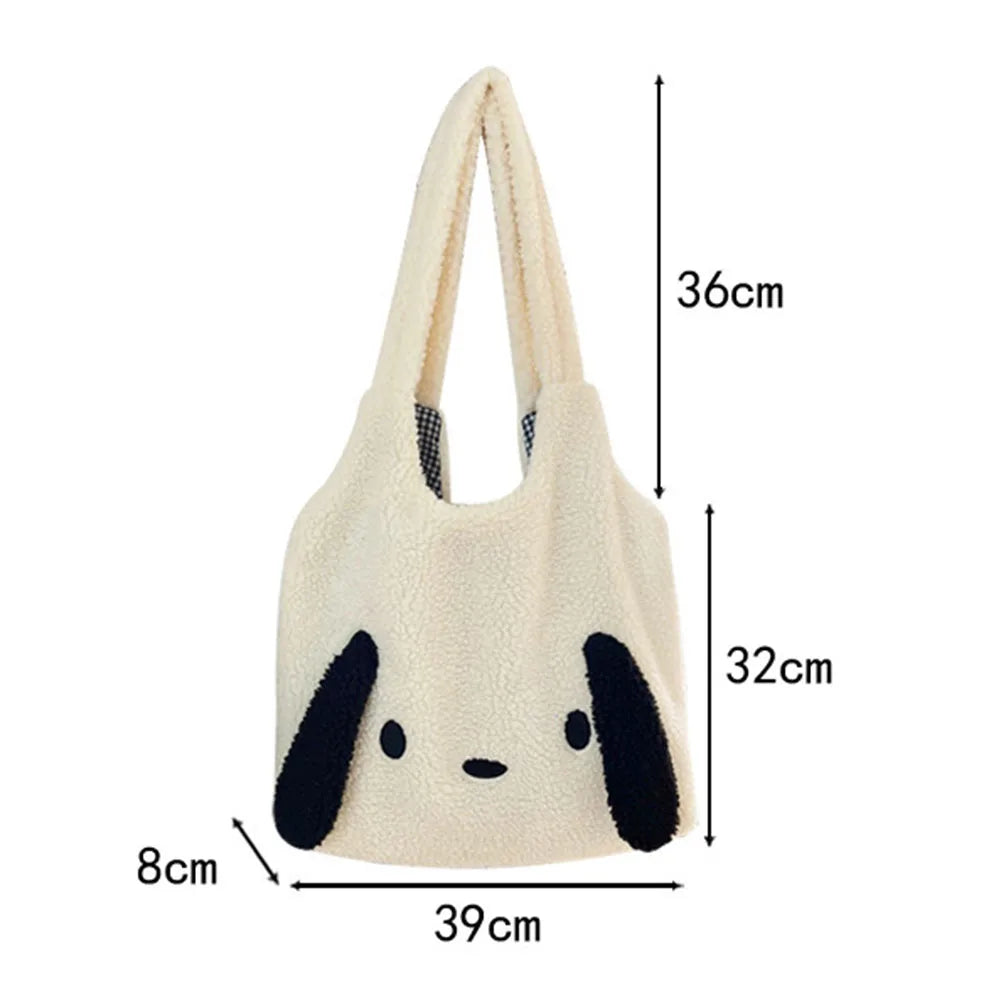 Plush Commute Bag Autumn Winter Female Large Capacity Soft Shoulder