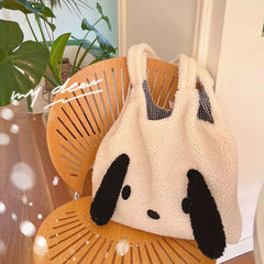 Plush Commute Bag Autumn Winter Female Large Capacity Soft Shoulder