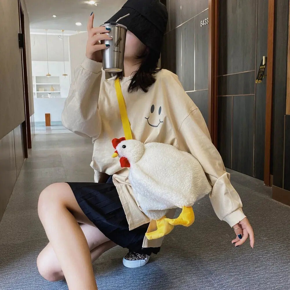 Cartoon Chicken Crossbody Purse Hen Shape Messenger Bag