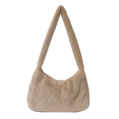 Large Capacity Plush Shoulder Bag for Women
