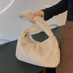 Large Capacity Plush Shoulder Bag for Women