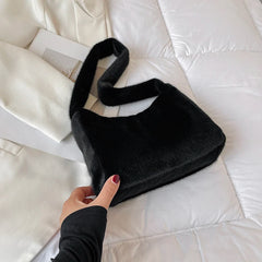 Large Capacity Plush Shoulder Bag for Women