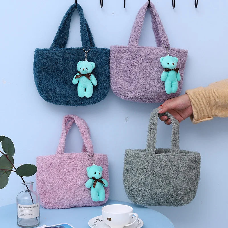 Plush Insulation Bag Autumn Winter Portable Small Thermal Lunch Box