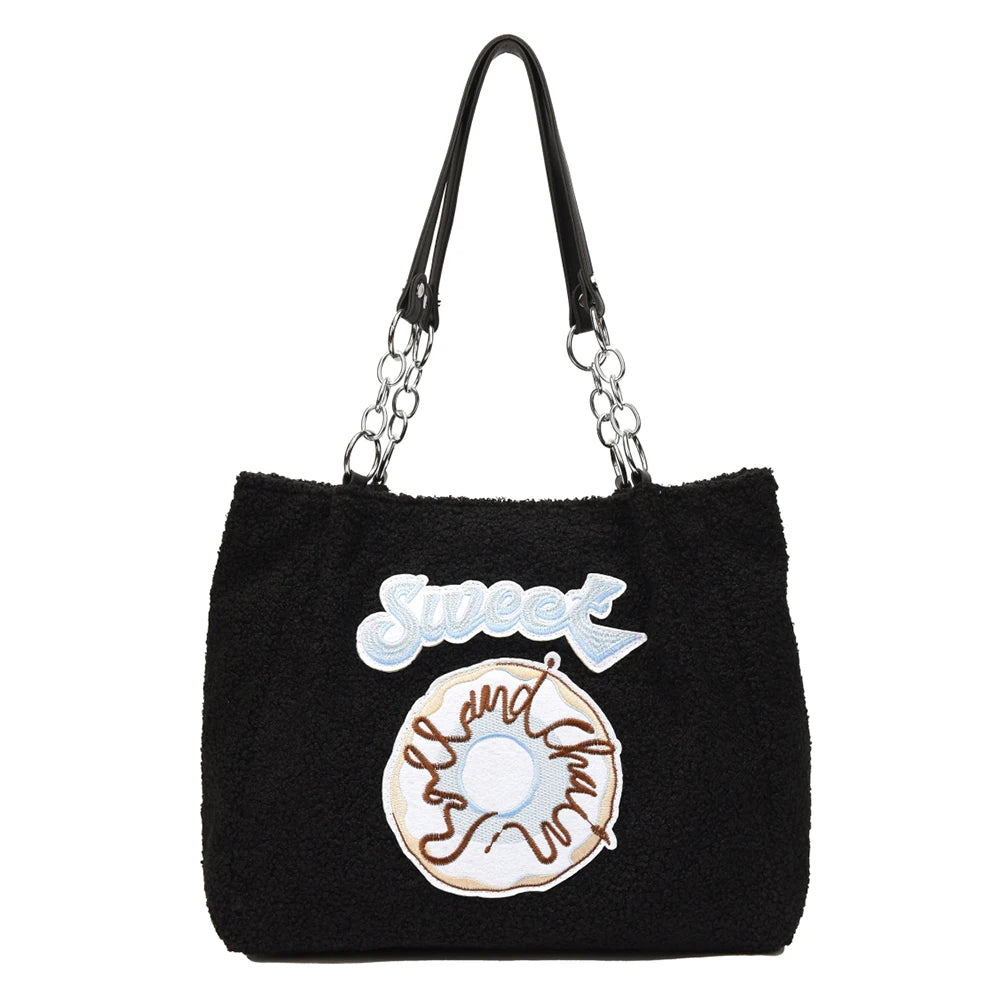 Plush Shoulder Bag Large Capacity Ladies Handbags