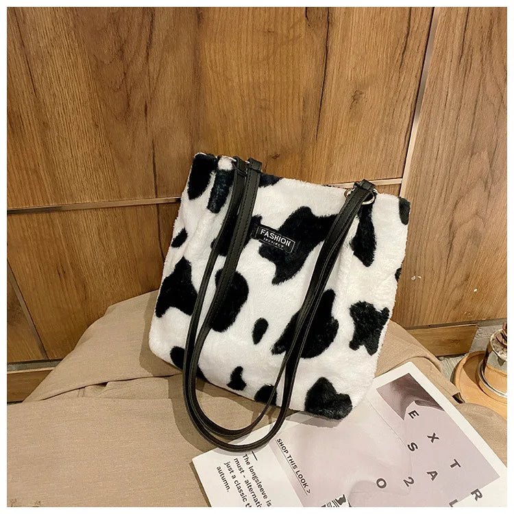 Leopard Print Shoulder Bag for Women Soft Tote Handbag