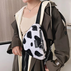Plush Waist Bag Zipper Chest Bag Travel Girl Waist Belt Bags Banana