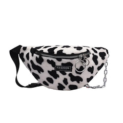 Plush Waist Bag Zipper Chest Bag Travel Girl Waist Belt Bags Banana