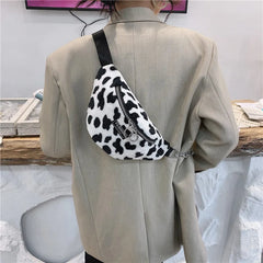 Plush Waist Bag Zipper Chest Bag Travel Girl Waist Belt Bags Banana