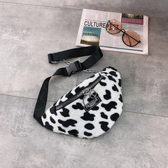 Plush Waist Bag Zipper Chest Bag Travel Girl Waist Belt Bags Banana