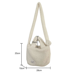 Plush Women Messenger Bag Milky Shoulder Bag Ladies Casual Tote Handbag