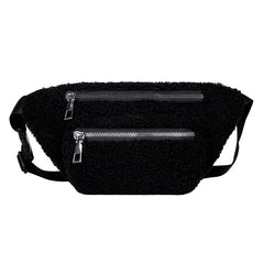 Plush Waist Bag Solid Belt Bags for Women