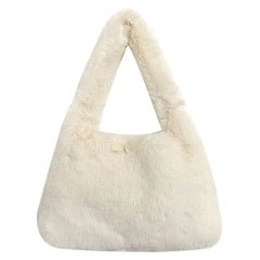 Retro Plush Bucket Bag Women's Handbag Casual Shoulder Bag