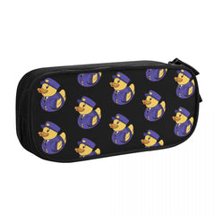 Policeman Rubber Duckie Pen Box Student School Anime Zipper Pen Bag