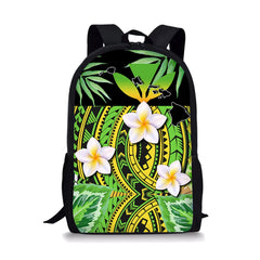 Polynesian Flowers Floral Prints Backpack For Teen Girls