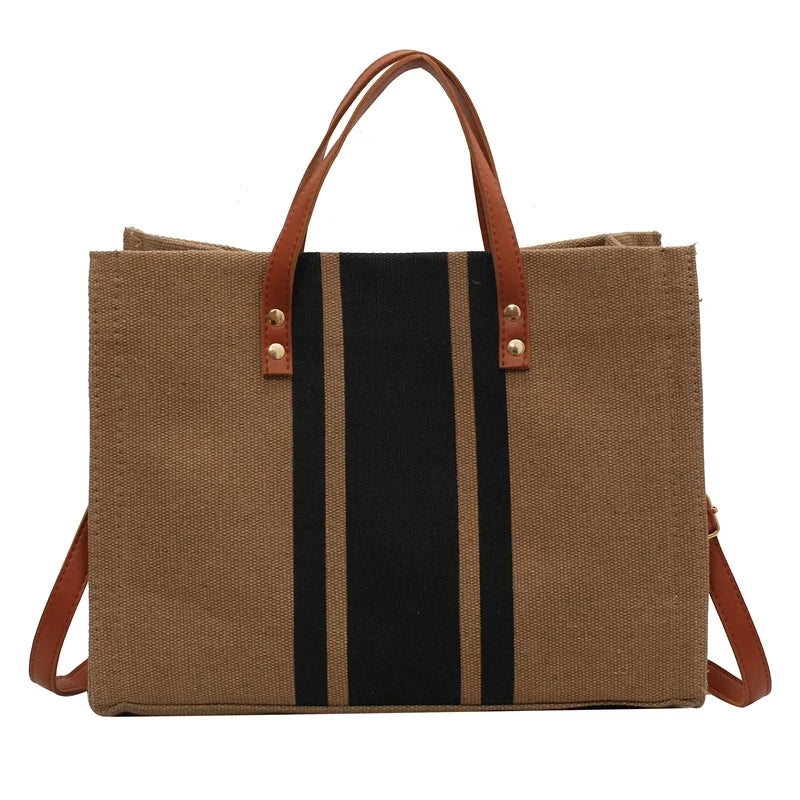 Large Women Canvas Handbag Travel Tote Shopper Shoulder Bag