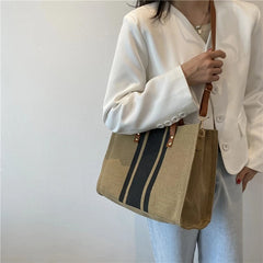 Large Women Canvas Handbag Travel Tote Shopper Shoulder Bag