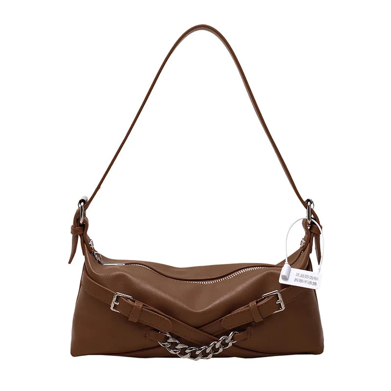 Women Shoulder Bags Western Style PU Leather Underarm Bag