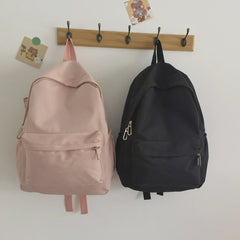 Women Solid Large Capacity Nylon Backpack