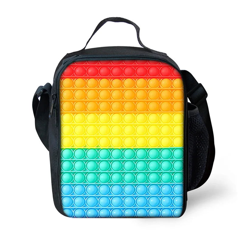 Colorful Push Bubble 3D Printed Picnic Bag Lunch Box