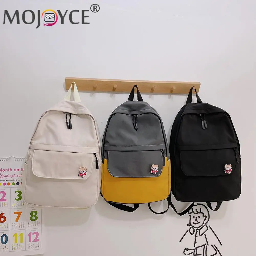 Solid Students School Knapsacks Women Large Capacity Shopping Travel Backpacks