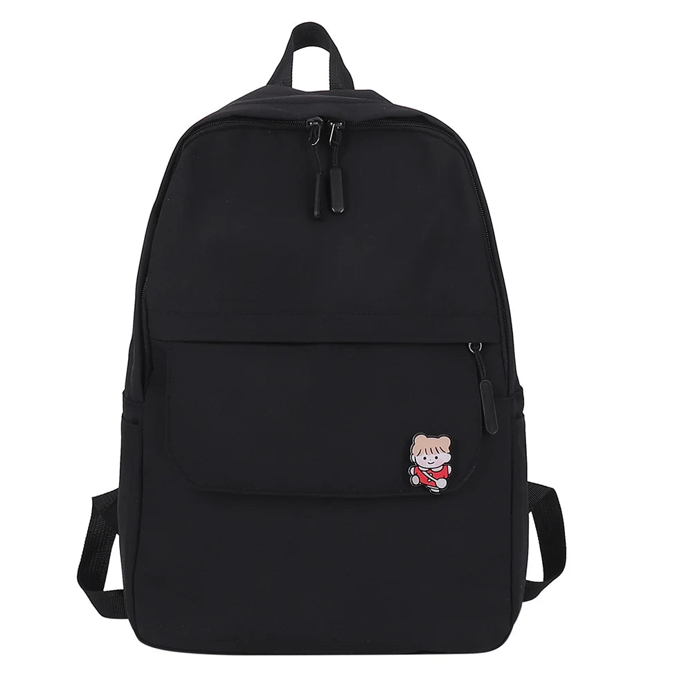 Solid Students School Knapsacks Women Large Capacity Shopping Travel Backpacks