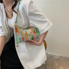 Plaid Shoulder Bags PU Leather Handbags