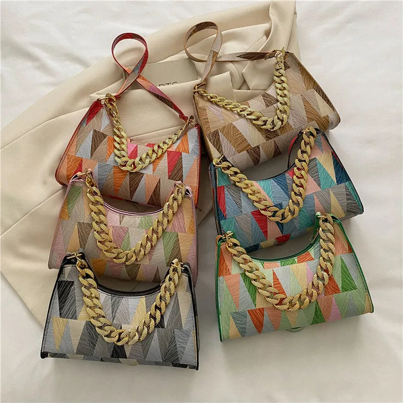 Plaid Shoulder Bags PU Leather Handbags