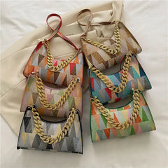 Plaid Shoulder Bags PU Leather Handbags