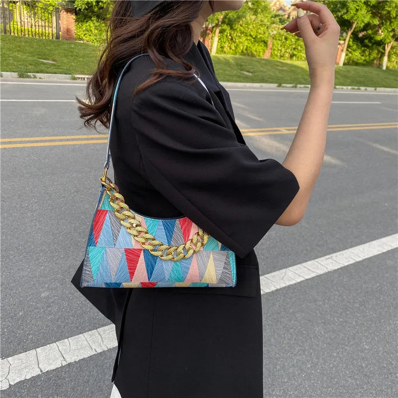 Plaid Shoulder Bags PU Leather Handbags