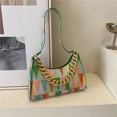 Plaid Shoulder Bags PU Leather Handbags