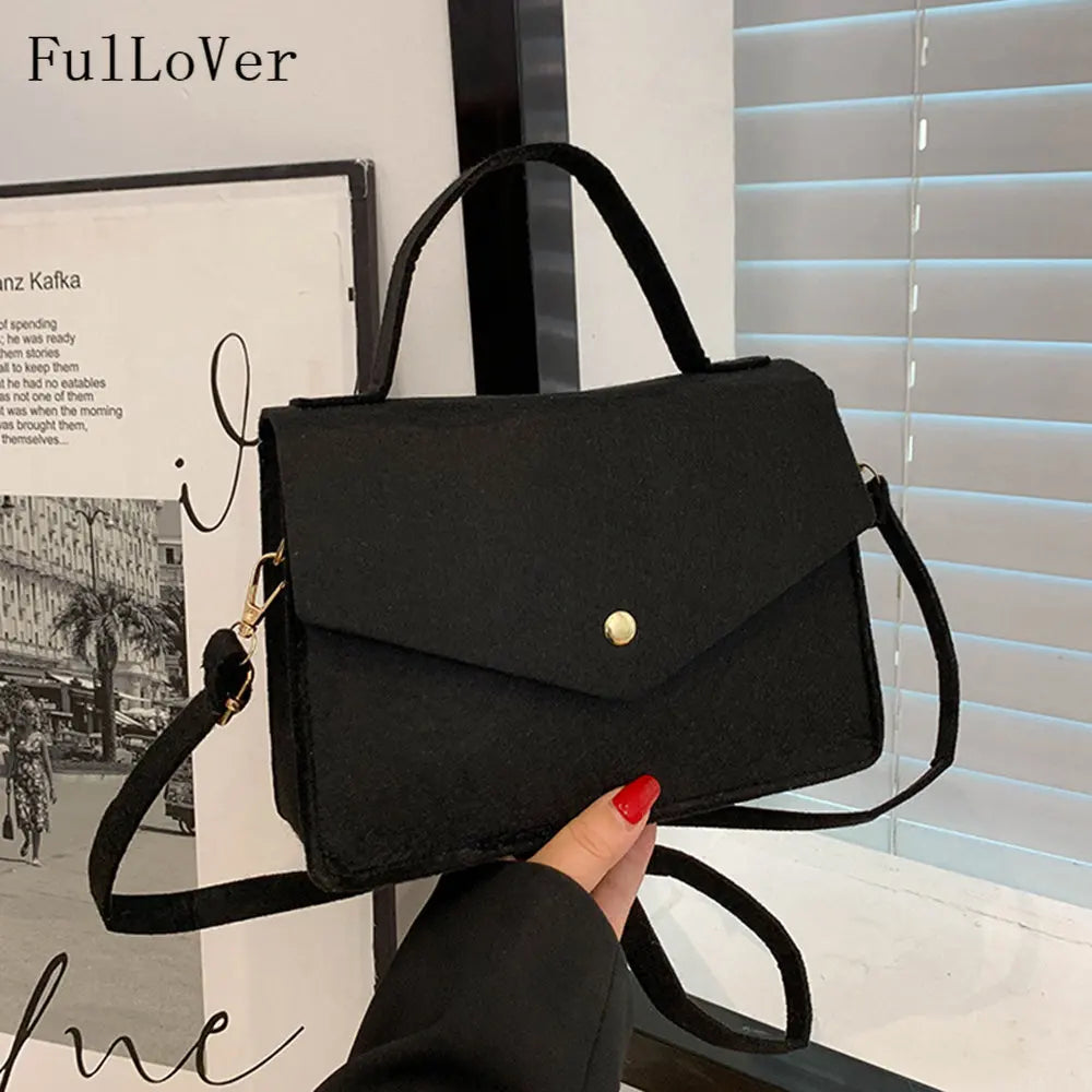 Women Solid Shoulder Bags Non-woven Fabric Crossbody Bags