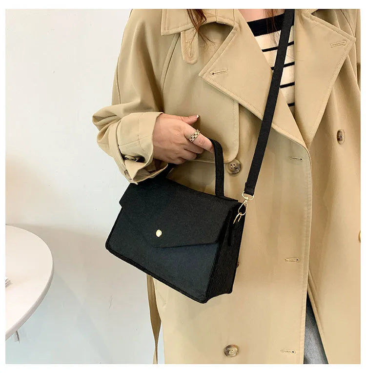 Women Solid Shoulder Bags Non-woven Fabric Crossbody Bags