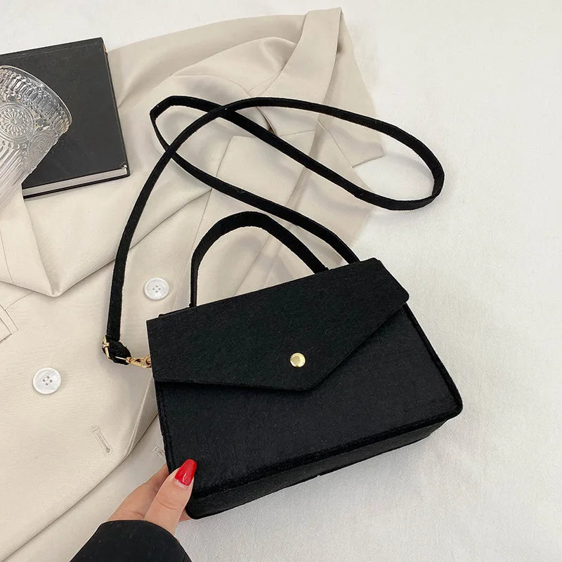 Women Solid Shoulder Bags Non-woven Fabric Crossbody Bags