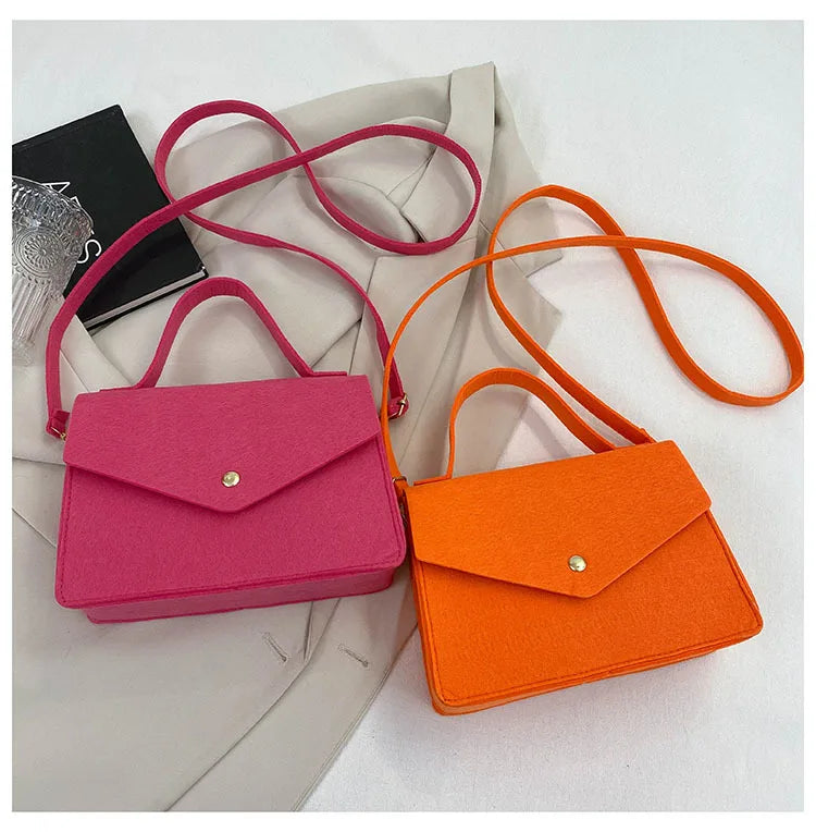 Women Solid Shoulder Bags Non-woven Fabric Crossbody Bags