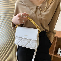 Embroidered Rhombus Chain Women's Shoulder Bag