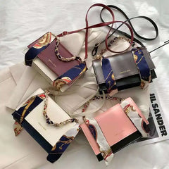 One-Shoulder Messenger Bag with Chain Strap