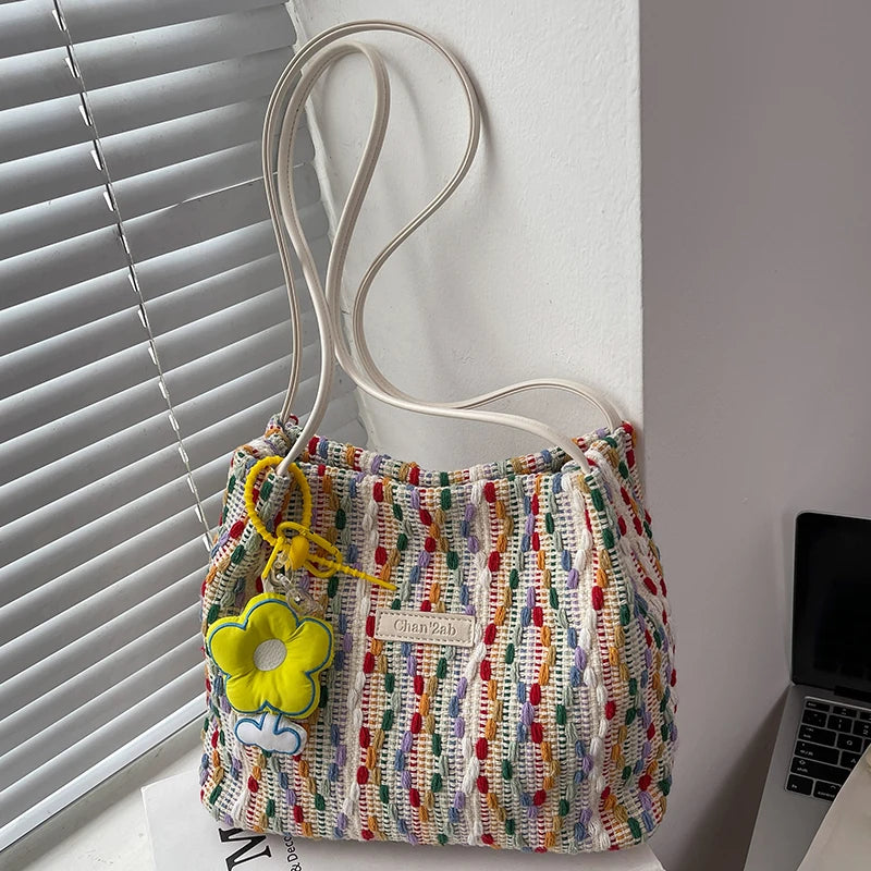 Women's Canvas Shoulder Bag Large Capacity Tote Handbag