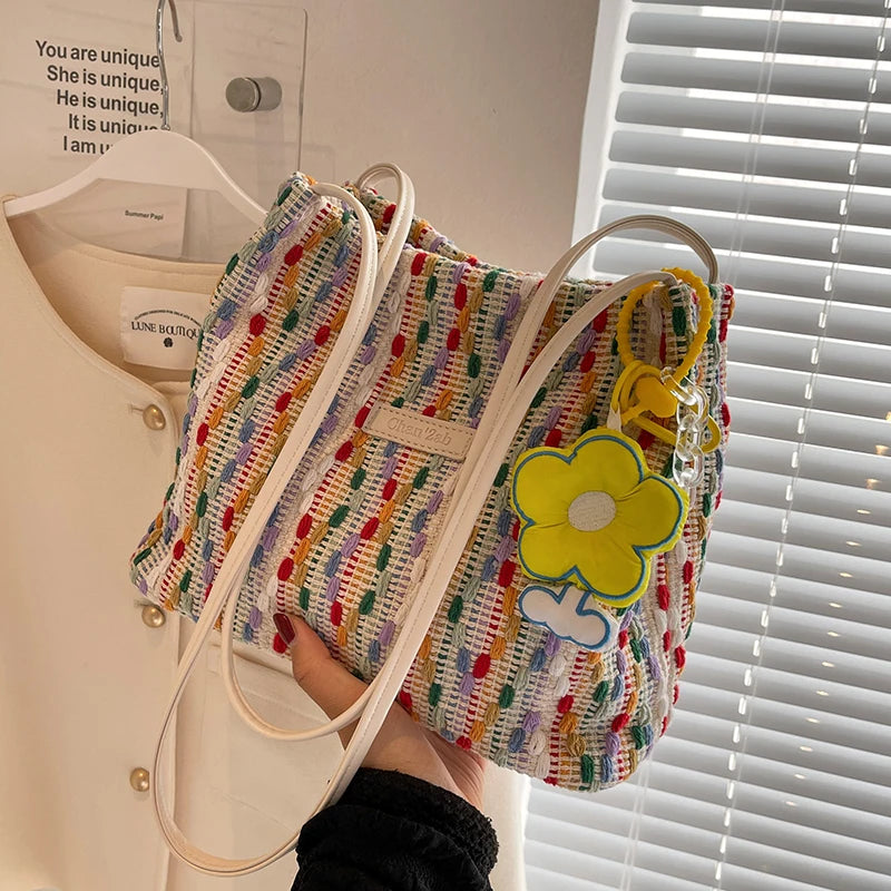 Women's Canvas Shoulder Bag Large Capacity Tote Handbag