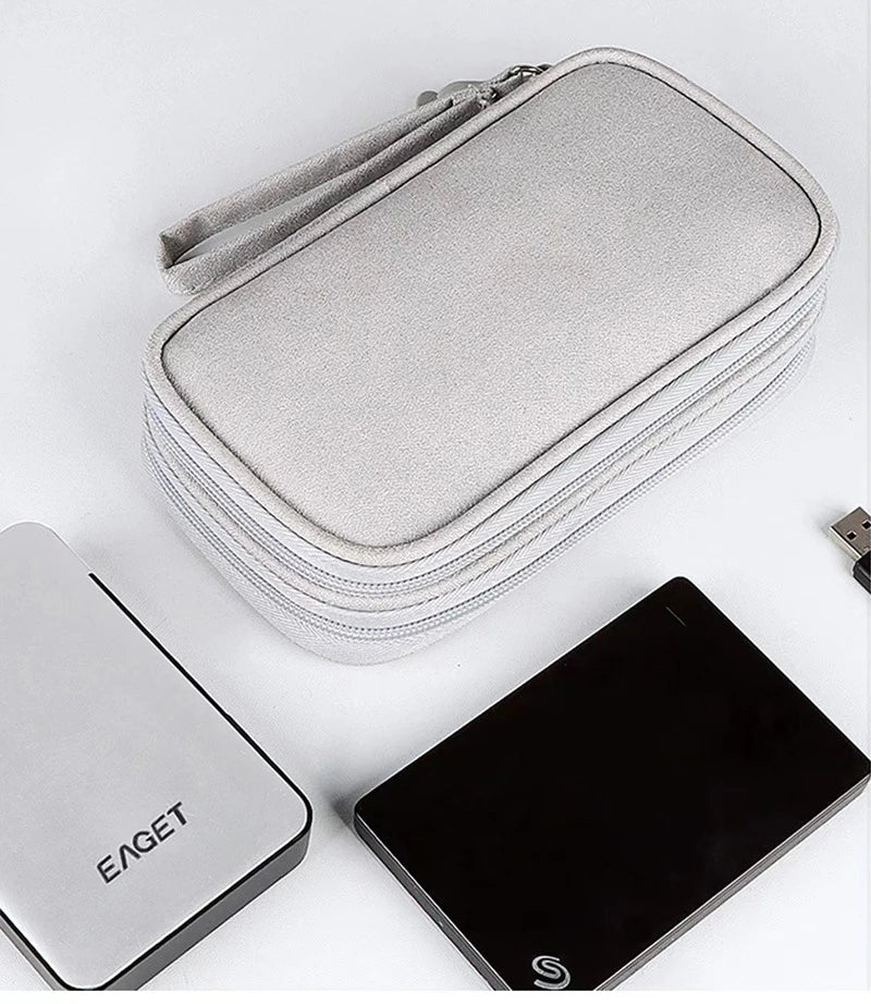 Portable Case for Power Bank Data Cable Organizer Bag