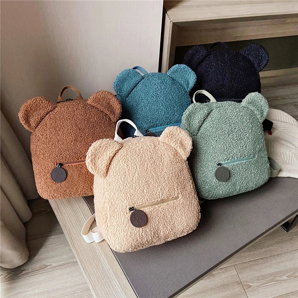Kids Travel Rucksack Lamb Fleece Shoulder Backpack