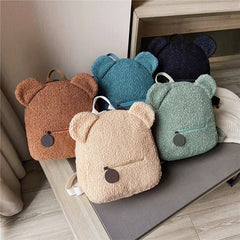 Kids Travel Rucksack Lamb Fleece Shoulder Backpack
