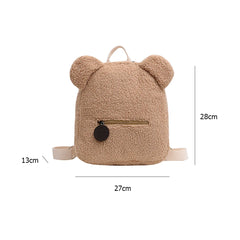 Kids Travel Rucksack Lamb Fleece Shoulder Backpack