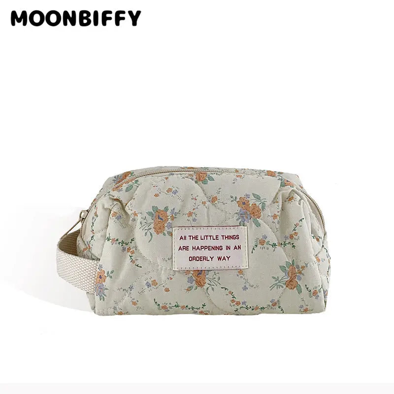Quilted Travel Cosmetic Storage Bag Large Capacity Make Up Bag