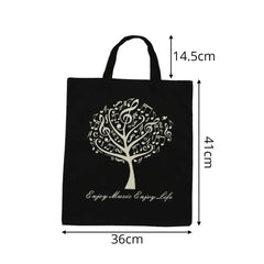 Cotton Linen Music Note Tote Shopping Bag Keyboard Pattern Handbag Music Bag